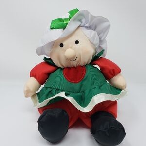 Mrs Santa Claus Christmas Holiday 1990 Nylon Stuffins Tag Attached